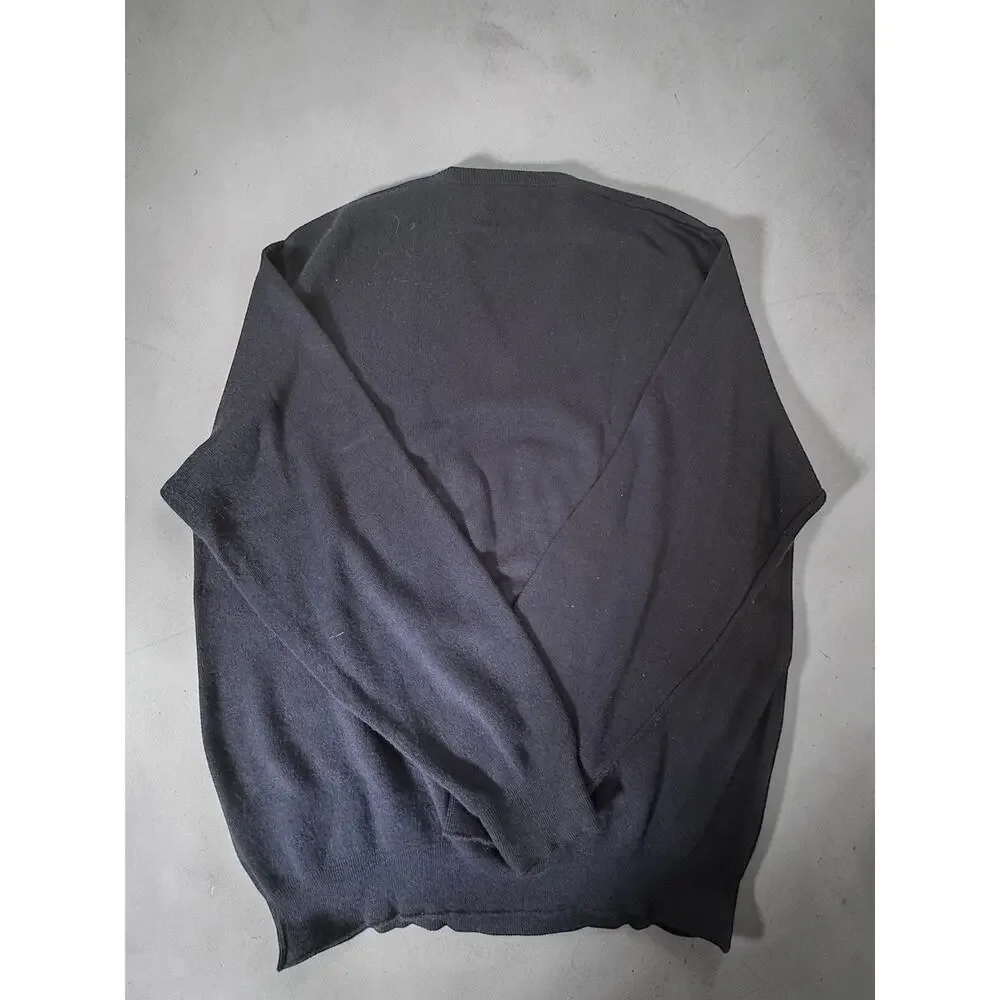 Vintage Jantzen Sweater Mens XXL Blue V Neck Pullover Made USA Knit Classic